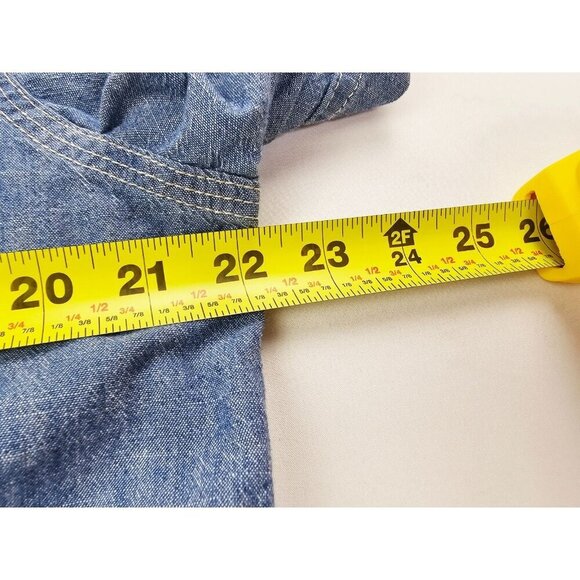 Gap 1969 Size Large Mens Blue Iconic Worker Chambray Denim Long Sleeve Shirt - Picture 2 of 10